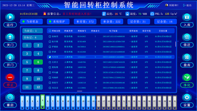 回转柜控制系统主界面